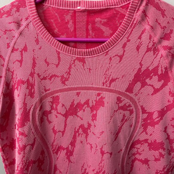 Lululemon Swiftly Tech Short Sleeve Crew Heathered Bon Bon Size 10 - Picture 3 of 10